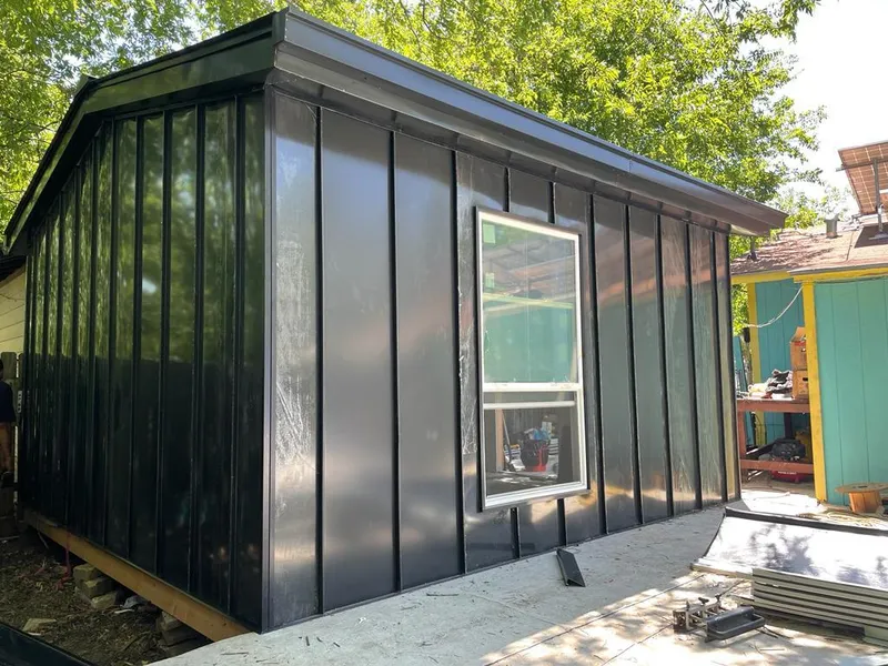 Black standing seam metal wall panels for Metal Roof Installation in Zion